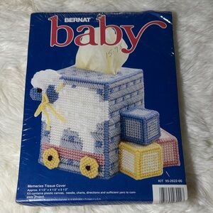 Bernard Baby Meonries plastic canvas tissue cover craft kit New